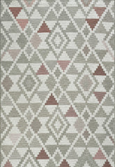 Brighton Grey And Pink Geometric Indoor Outdoor Rug - Pendle Village Furniture